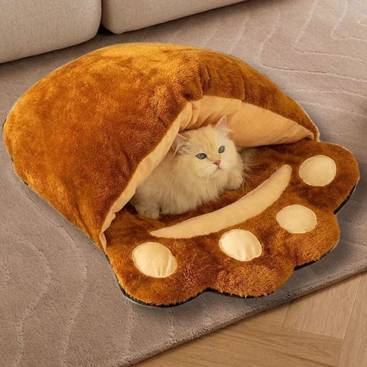 Winter Cozy Bear Paw Pet Bed