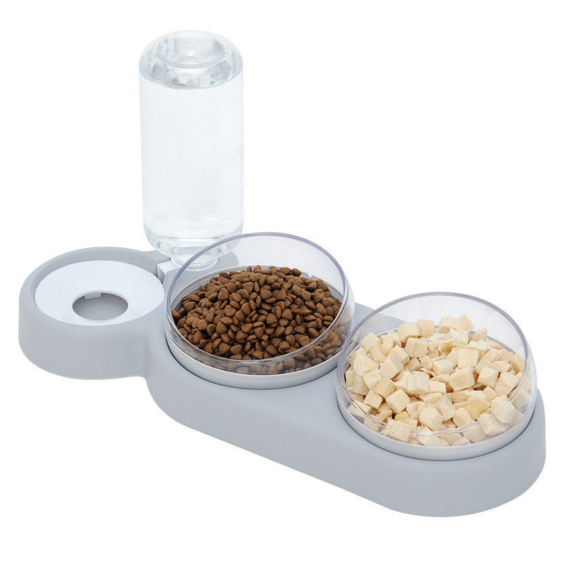 Double Bowl Dog Cat Food Bowl With Water