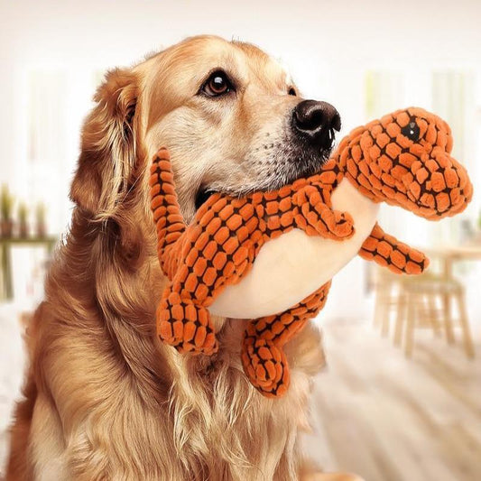 Plush Dinosaur Dog Toy