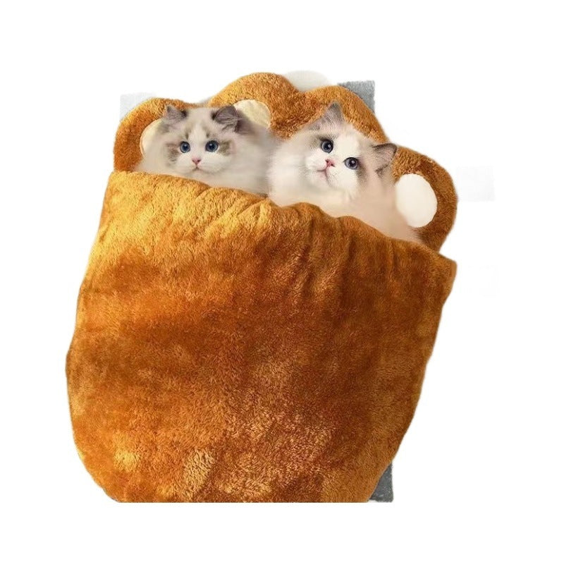 Winter Cozy Bear Paw Pet Bed