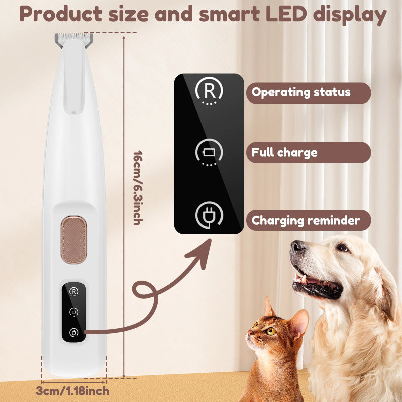 Electric Pet Hair Trimmer with LED Display