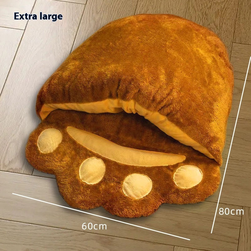 Winter Cozy Bear Paw Pet Bed