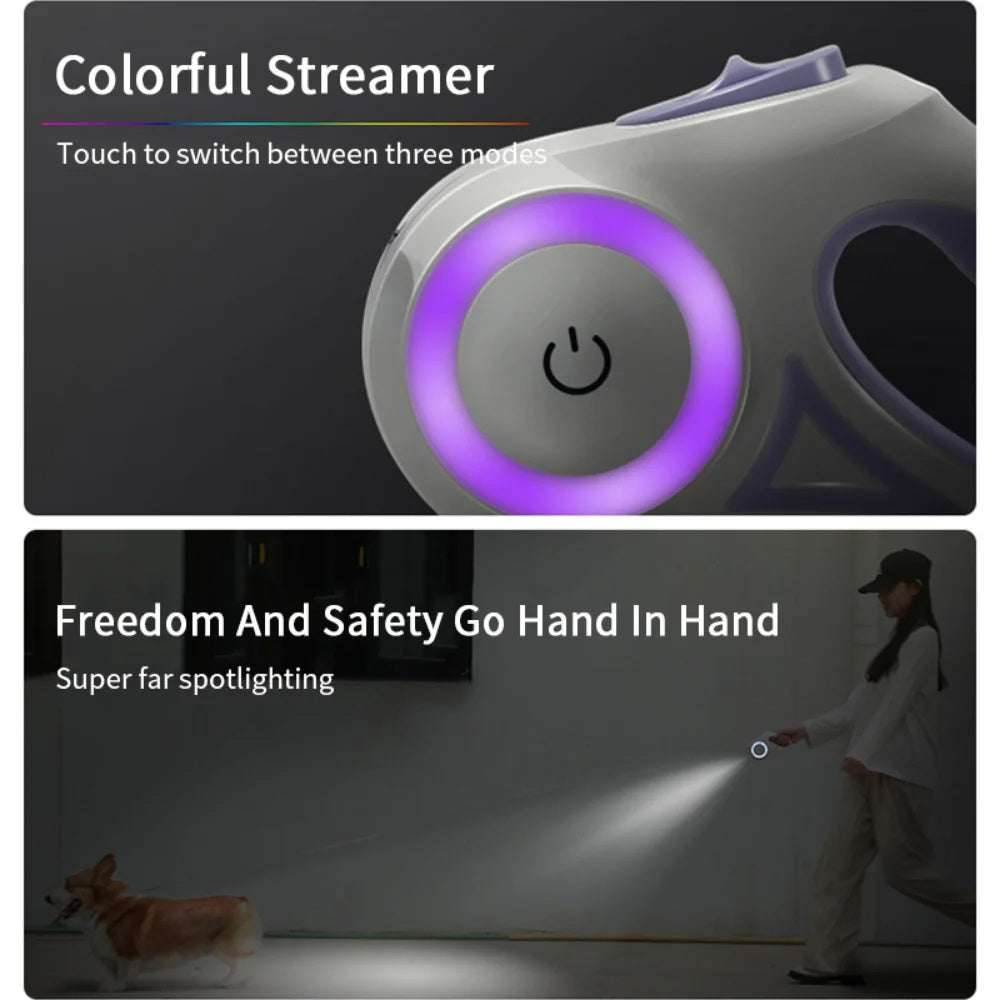 Smart LED Leash with Flashlight for Dogs & Cats
