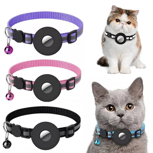 Reflective Nylon Pet Collar with Airtag Holder