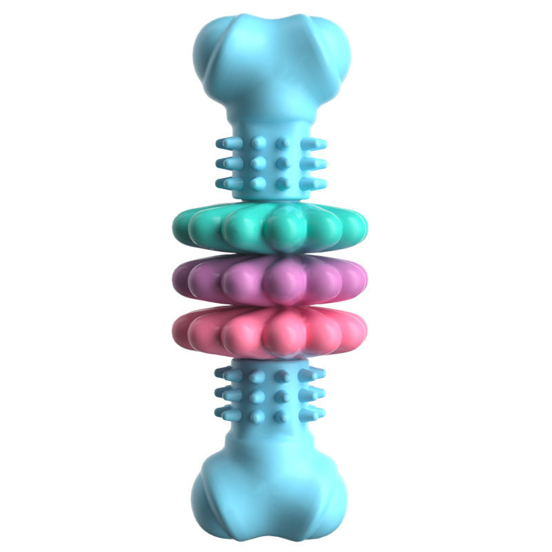Dog Chew Toy with Rotating Cleaning Rings